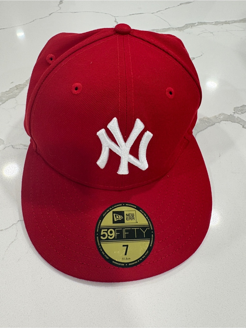 New Era 59fifty New York Yankees Red Hat size 7